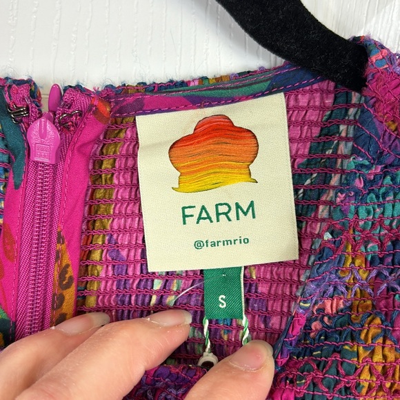 NWT Farm Rio rainbow macaws midi dress sz sm - Picture 6 of 11